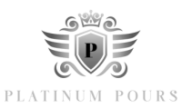 Logo for Platinum Pours mobile bar in Omaha, NE.